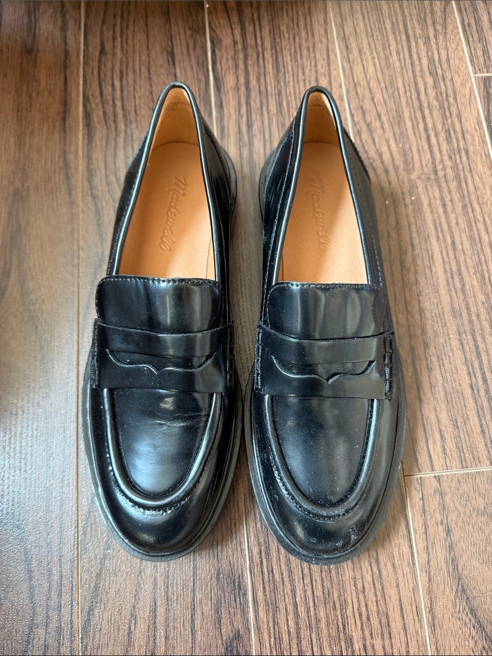 Madewell Black Patent Leather Penny Loafers